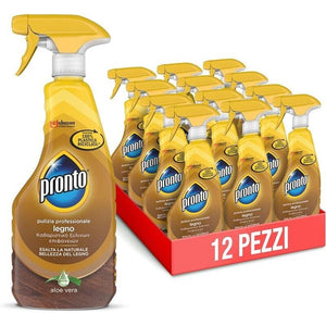 PRONTO TRIGGER PACCO DA 12 PZ LEGNO ESALTA LA NATURALE BELLEZZA DEL LEGNO FRAGRANZA ALOE VERA 1 CONFEZIONE DA 500 ML