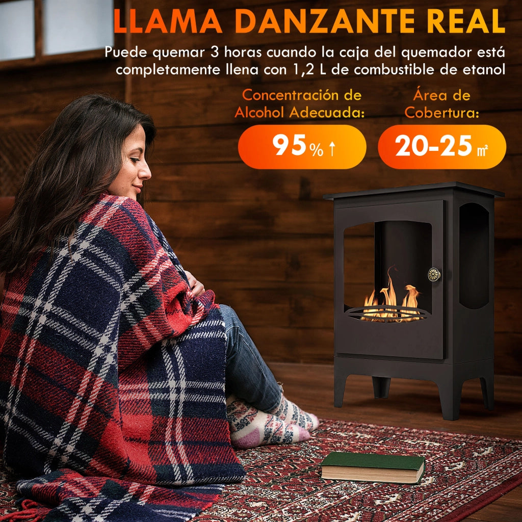 Caminetto a Bioetanolo 7000 BTU ¨C zephmum ¨C Nero 39x26x54 cm