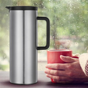 MA MAISON CARAFFA TERMICA INOX CM.11X30 H CON COMODO MANICO IN COLORAZIONE ACCIAIO