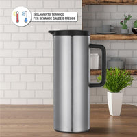 MA MAISON CARAFFA TERMICA INOX CM.11X30 H CON COMODO MANICO IN COLORAZIONE ACCIAIO