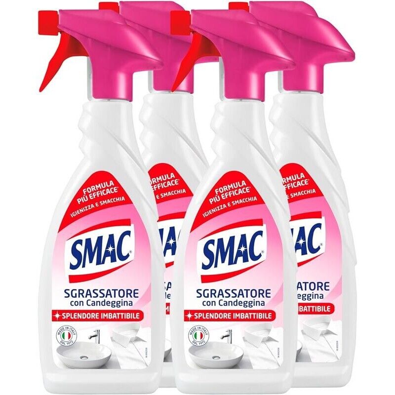 SMAC SPRAY MULTIPACK DA 4 PZ SGRASSATORE 650 ML DISINFETTANTE CON CANDEGGINA