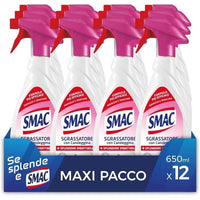 SMAC MAXI PACCO 12 PZ SPRAY SGRASSATORE 650 ML DISINFETTANTE CON CANDEGGINA