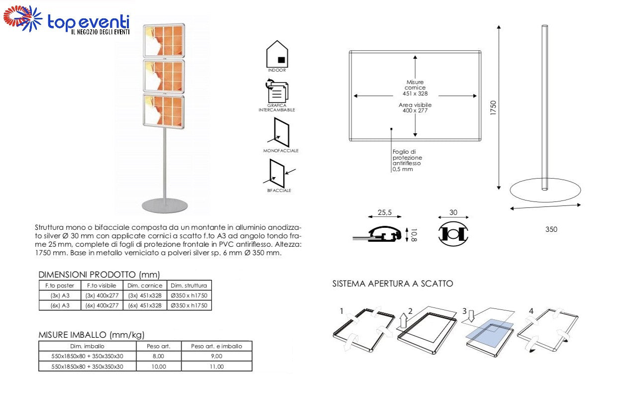Porta Comunicazioni con A3 orizzontale Multiple