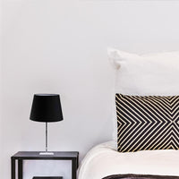 LAMPADA LUMETTO MODERNO CON BASE QUADRATA IN ACCIAIO E PARALUME NERO 30 X H 53 CM