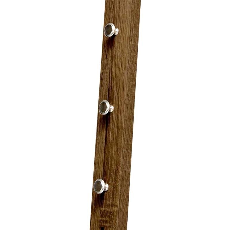 APPENDINO DA PARETE REALIZZATO IN LEGNO 25X6X70CM IN COLORE NOCE CON 3 GANCI