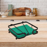 PORTA TOVAGLIOLI CLIP IN METALLO 18X18X5 CM IN COLORE NERO