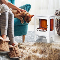 CAMINO ELETTRICO EFFETTO FIAMMA E 3 LATI APERTI 39X26X54.8CM COLORE BIANCO