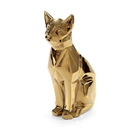 STATUA DECORATIVA GATTO 17X12X28 CM IN COLORE ORO