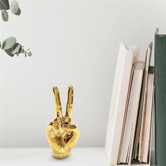 STATUA DECORATIVA MANO 9X7X19 CM IN COLORE ORO