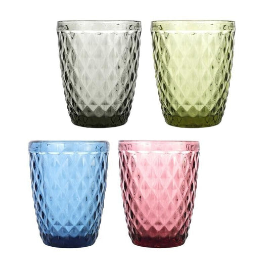 MAURY'S SET 4 BICCHIERI IN VETRO KING PER ACQUA DA 240ML IN COLORE ASSORTITO