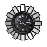 OROLOGIO MAXI DA PARETE STILE MODERNO CON SPECCHI E VETRO 76X6 CM NERO