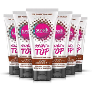 SUNSILK 6 PZ TRATTAMENTO TONALIZZANTE COLORE AL TOP 180 ML DEEP CHOCOLATE