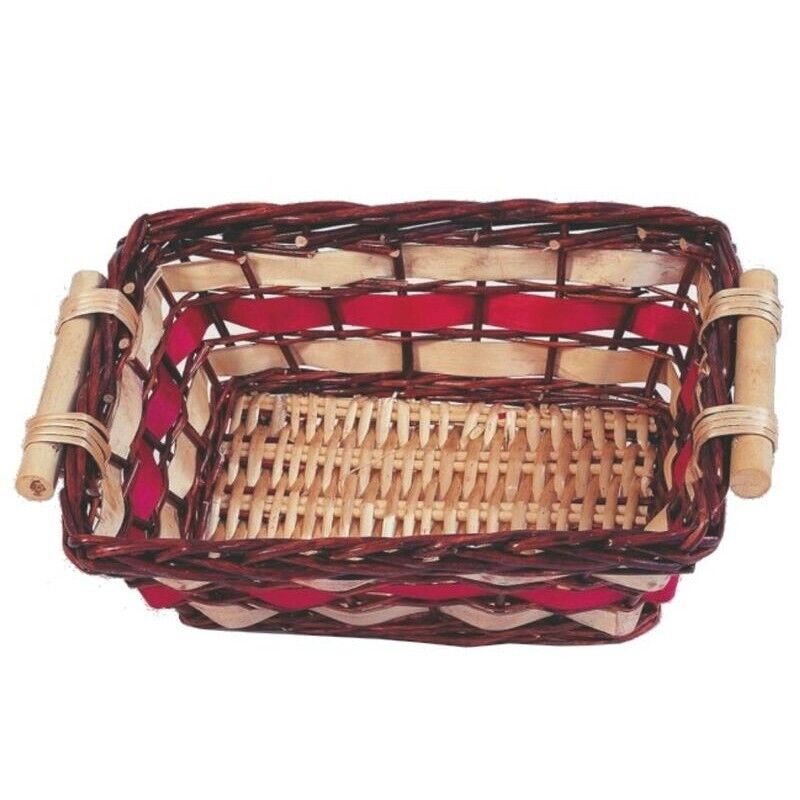 CESTO VIMINI RETTANGOLARE CM.44X28X14 CON MANICI