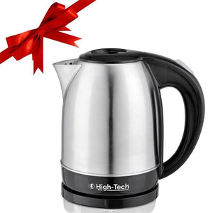 HIGH-TECH BOLLITORE ELETTRICO 2200 W IN ACCIAIO INOX 1,7 L ARGENTO E NERO CON ROTAZIONE E AUTOMATIC SWITCH OFF