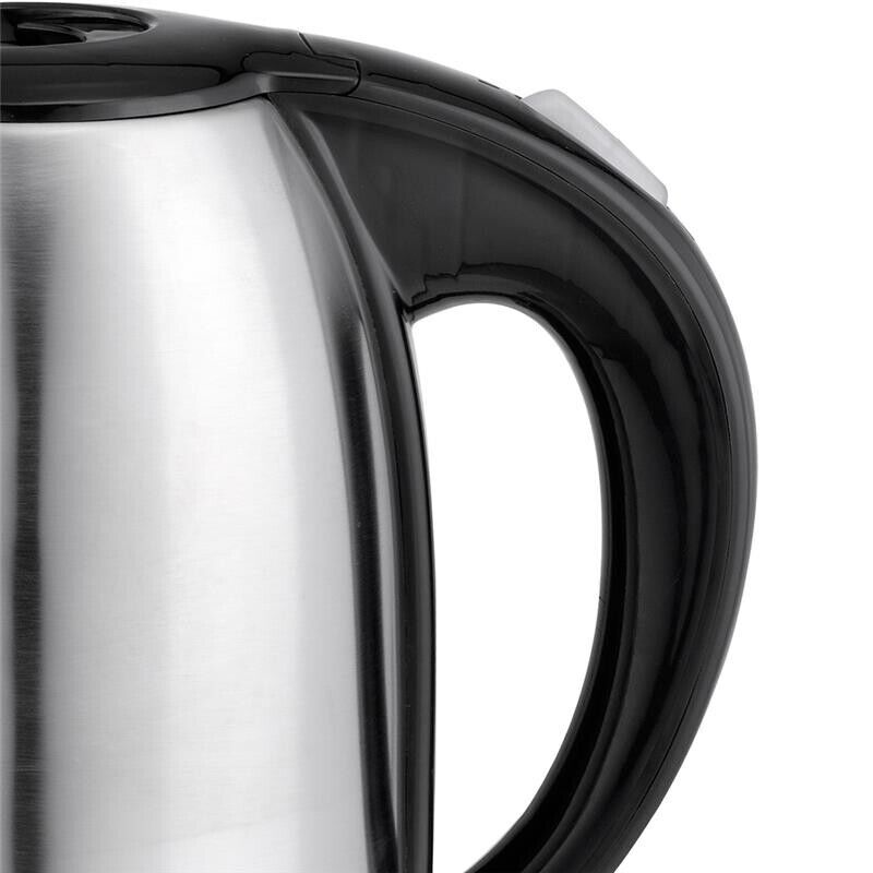 HIGH-TECH BOLLITORE ELETTRICO 2200 W IN ACCIAIO INOX 1,7 L ARGENTO E NERO CON ROTAZIONE E AUTOMATIC SWITCH OFF