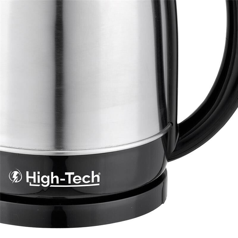 HIGH-TECH BOLLITORE ELETTRICO 2200 W IN ACCIAIO INOX 1,7 L ARGENTO E NERO CON ROTAZIONE E AUTOMATIC SWITCH OFF