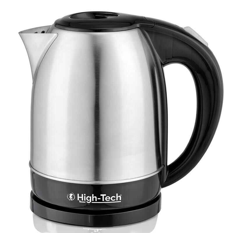 HIGH-TECH BOLLITORE ELETTRICO 2200 W IN ACCIAIO INOX 1,7 L ARGENTO E NERO CON ROTAZIONE E AUTOMATIC SWITCH OFF