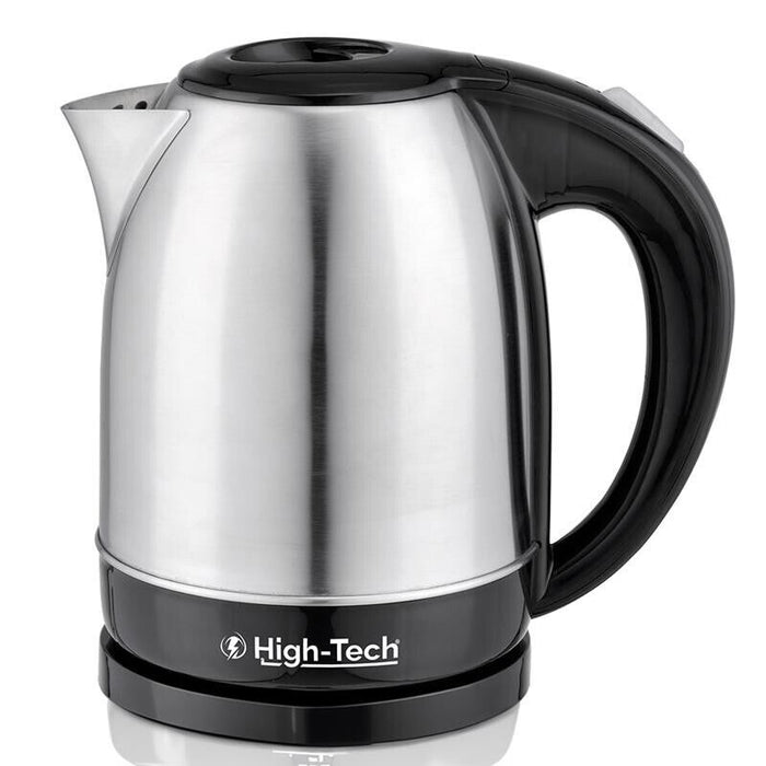 HIGH-TECH BOLLITORE ELETTRICO 2200 W IN ACCIAIO INOX 1,7 L ARGENTO E NERO CON ROTAZIONE E AUTOMATIC SWITCH OFF