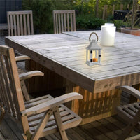 LANTERNA CON STRUTTURA IN LEGNO E LATTA 17.5X17.5X36 CM COLORE BIANCO