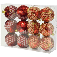 MAURY'S BOX CON 12 SFERE DI NATALE PER ALBERO DA 6 CM COLORE ROSSO
