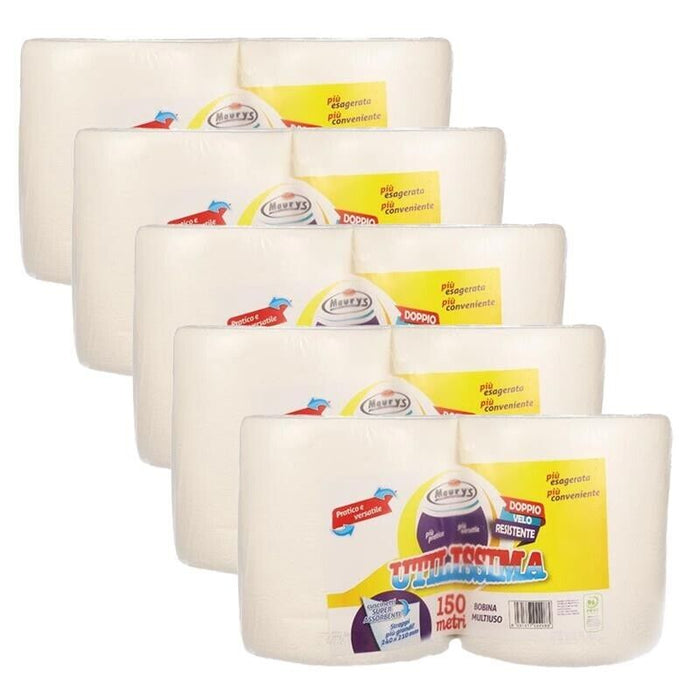 MAURY'S 10 BOBINE MULTIUSO UTILISSIMA 2 ROTOLI 150 METRI 5 CONFEZIONI DA 2 ROTOLI