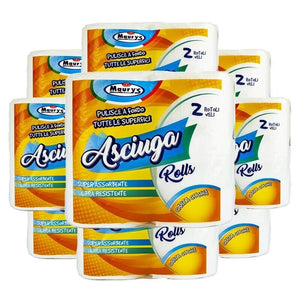 MAURY'S CARTA ASCIUGATUTTO CUCINA 18 ROTOLI 2 VELI ASCIUGAROLLS 380GR