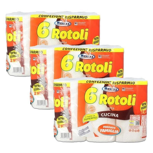 MAURY'S CARTA CUCINA CIRILLO 2 VELI ASSORBENZA EXTRA 1006 GR 18 ROTOLI