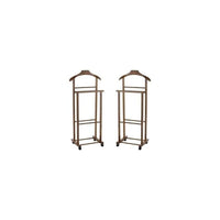 SET 2 INDOSSATORI DOPPI DA CAMERA COLORE NOCE LEGNO DI FAGGIO 43 X 33 X 105 H