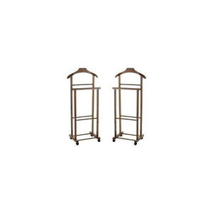 SET 2 INDOSSATORI DOPPI DA CAMERA COLORE NOCE LEGNO DI FAGGIO 43 X 33 X 105 H