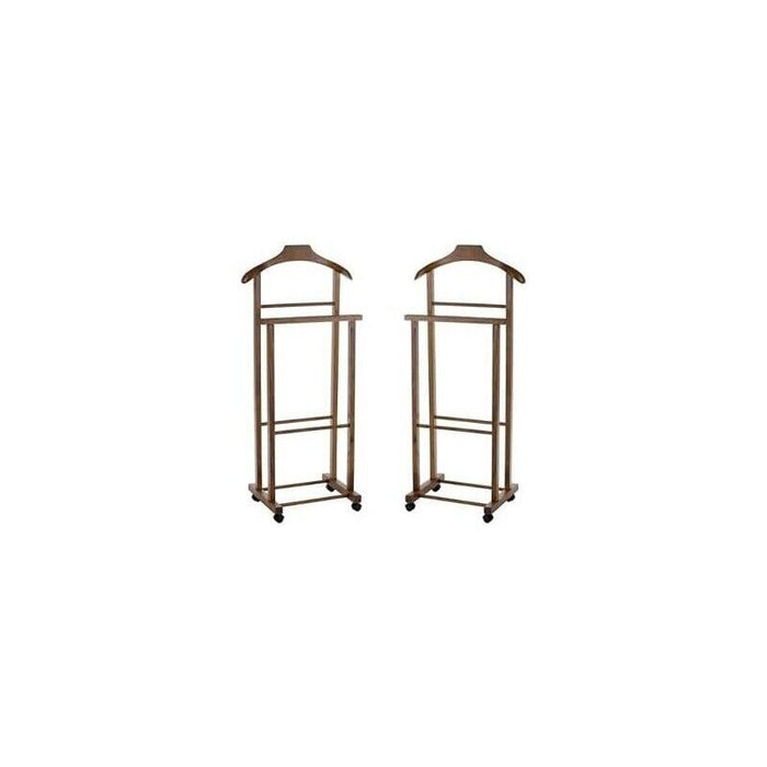 SET 2 INDOSSATORI DOPPI DA CAMERA COLORE NOCE LEGNO DI FAGGIO 43 X 33 X 105 H