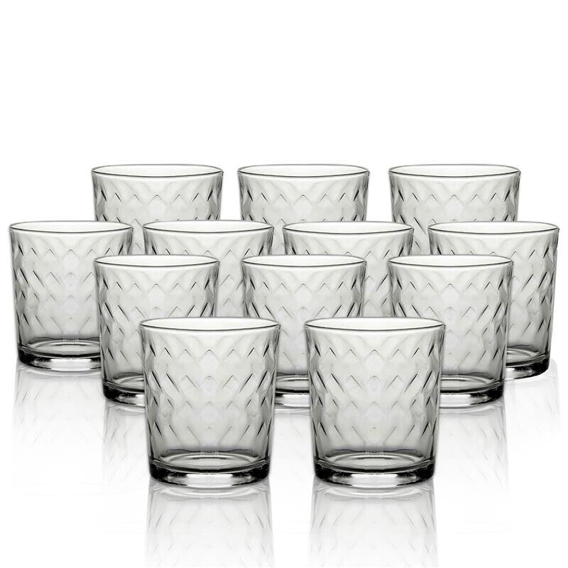 SET DI 12 BICCHIERI MODELLO ZIG ZAG REALIZZATI IN VETRO PER ACQUA CAPIENZA DA 250 ML