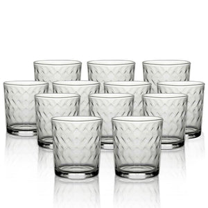 SET DI 12 BICCHIERI MODELLO ZIG ZAG REALIZZATI IN VETRO PER ACQUA CAPIENZA DA 250 ML
