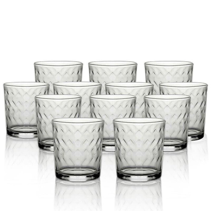 SET DI 12 BICCHIERI MODELLO ZIG ZAG REALIZZATI IN VETRO PER ACQUA CAPIENZA DA 250 ML
