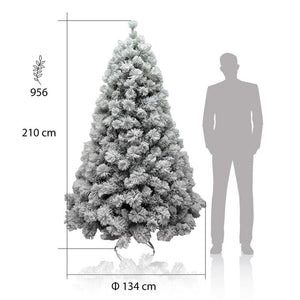 ALBERO DI NATALE GRAN SASSO INNEVATO ARTIFICIALE ALTEZZA 210 CM