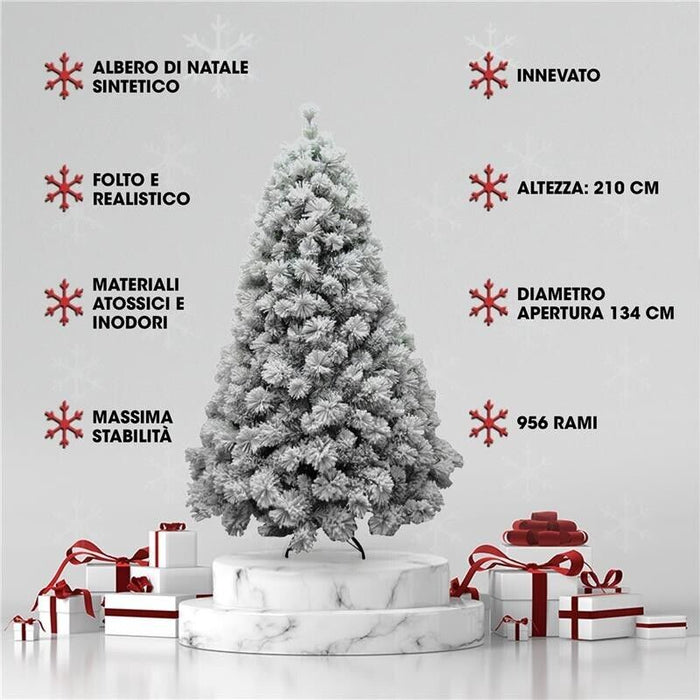 ALBERO DI NATALE GRAN SASSO INNEVATO ARTIFICIALE ALTEZZA 210 CM