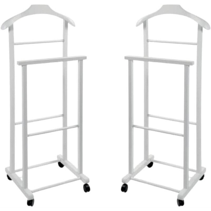 DOPPIO INDOSSATORE FAGGIO DA CAMERA BIANCO IN LEGNO 43X33X105H CM