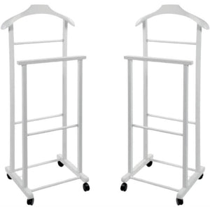 DOPPIO INDOSSATORE FAGGIO DA CAMERA BIANCO IN LEGNO 43X33X105H CM