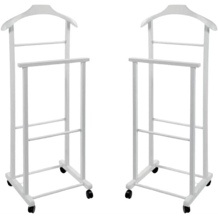 DOPPIO INDOSSATORE FAGGIO DA CAMERA BIANCO IN LEGNO 43X33X105H CM