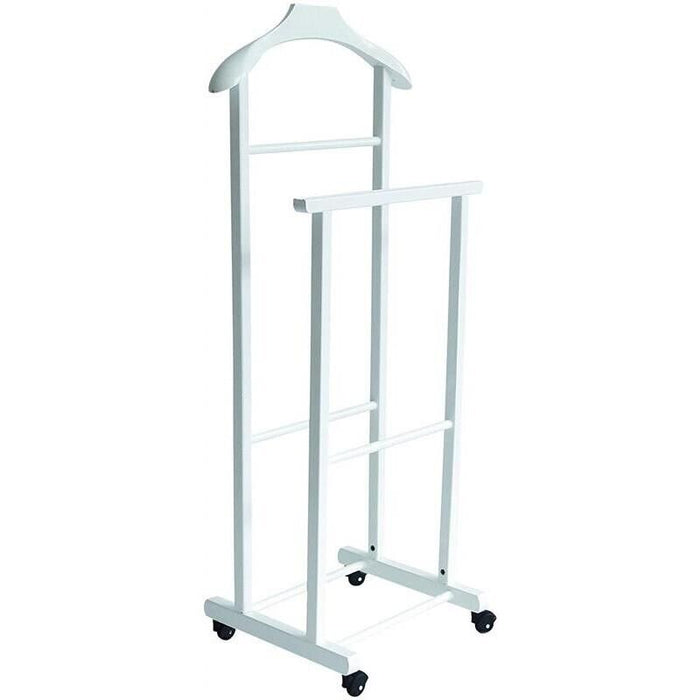 DOPPIO INDOSSATORE FAGGIO DA CAMERA BIANCO IN LEGNO 43X33X105H CM