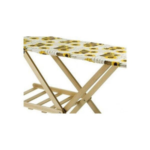 ASSE DA STIRO IN LEGNO DI FAGGIO NATURALE 35X141,5 XH92 CM CON COPRIASSE ASSORTITO