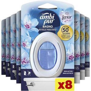 SET 8 AMBI PUR BAGNO PROFUMATORE PER AMBIENTI FRAGRANZA LENOR RISVEGLIO PRIMAVERILE TECNOLOGIA ELIMINA ODORI FINO A 50 GIORNI