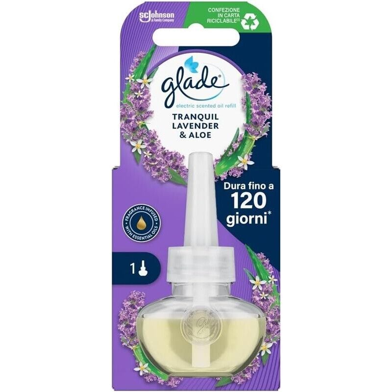 SET 3 GLADE DEODORANTE PER AMBIENTE RICARICA 20 ML LAVANDA E ALOE