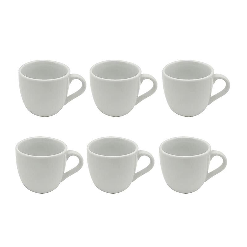 MA MAISON SET 6 TAZZINE MODELLO PERLA TAZZINA DA CAFFÈ BIANCA IN POCELLANA