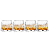 SET BOTTIGLIA CUBO IN VETRO DA 1 LITRO CON 4 BICCHIERI DA LIQUORE ROYAL CAPIENZA 150 ML