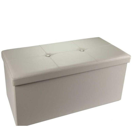 POUF CONTENITORE IMBOTTITO RETTANGOLARE 80X40 CM COLORE TORTORA