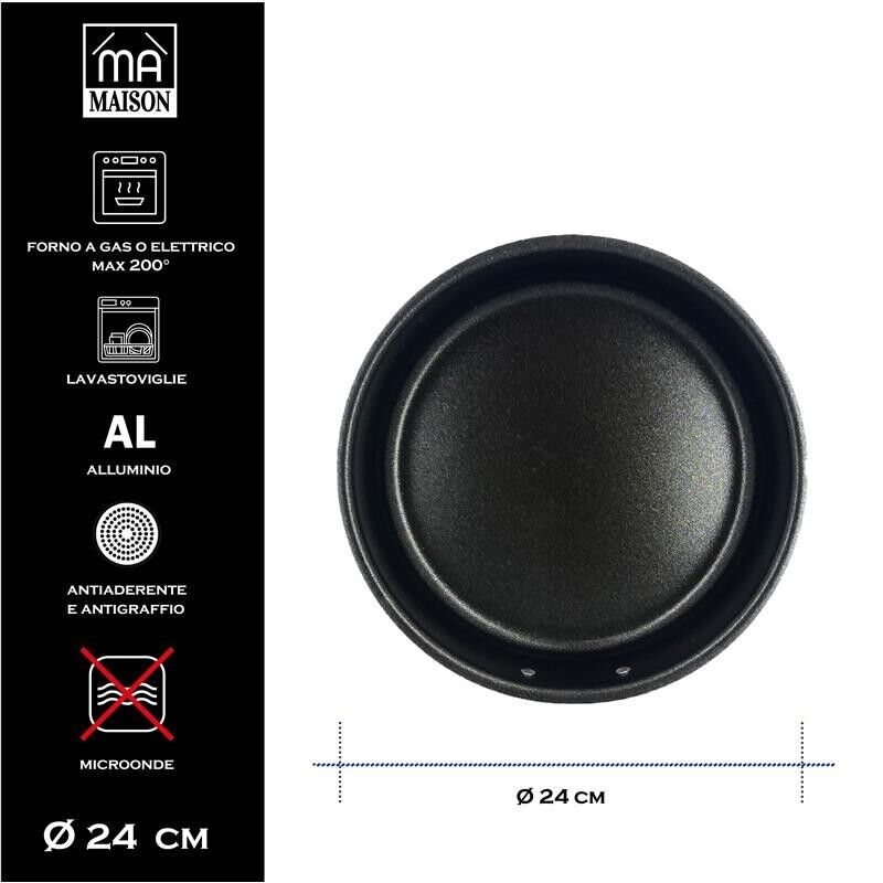 MA MAISON TORTIERA LINEA ALESSIA 24 CM ANTIADERENTE E ANTIGRAFFIO IN ALLUMINIO