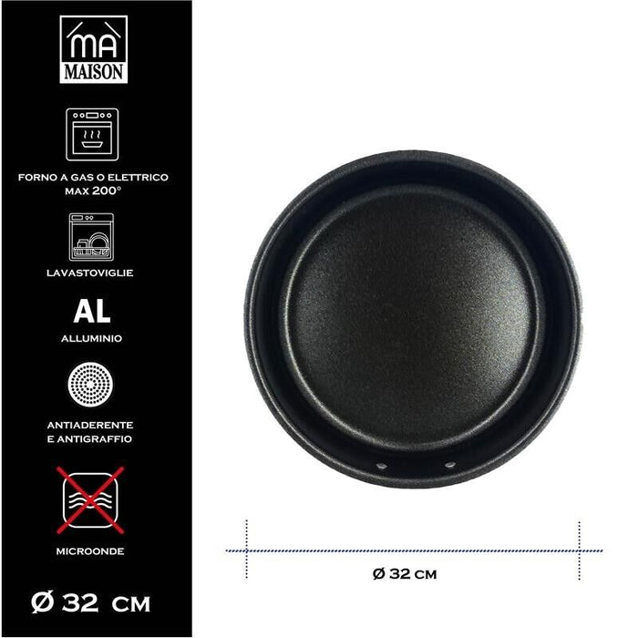 MA MAISON TORTIERA LINEA ALESSIA 32 CM SPESSORE 1,40 MM ANTIADERENTE E ANTIGRAFFIO IN ALLUMINIO