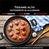 MA MAISON TEGAME ALTO LINEA ALESSIA 32 CM ANTIADERENTE E ANTIGRAFFIO IN ALLUMINIO