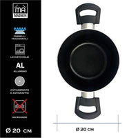 MA MAISON PENTOLA LINEA ALESSIA 20 CM SPESSORE 1.60 MM ANTIADERENTE E ANTIGRAFFIO IN ALLUMINIO