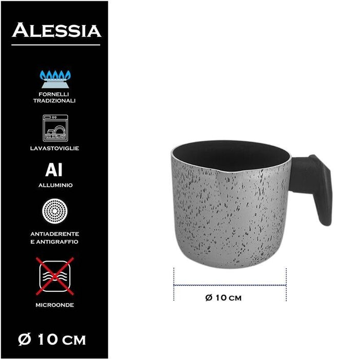 MA MAISON BOLLI LATTE LINEA ALESSIA 10 CM SPESSORE 1,50 MM ANTIADERENTE E ANTIGRAFFIO IN ALLUMINIO